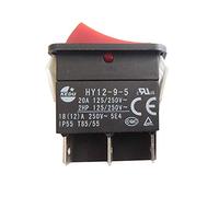 KEDU HY12-9-5 6 broches ON Off ON Interrupteurs à bouton-poussoir industriels Interrupteur à bouton-poussoir pour outil électrique 125 / 250V 20A 2HP 2 Pack