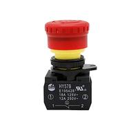 KEDU HY57B Interrupteur à bouton-poussoir d'arrêt d'urgence Interrupteurs à bouton-poussoir pour industriels appareils électriques et machines équipement 125V / 250V / 400V 18A / 12A / 8A 2NC