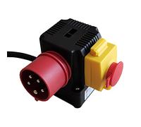 KEDU Interrupteur électromagnétique étanche Combinaison interrupteur-prise européenne interrupteur à bouton d'arrêt d'urgence industriel triphasé KOA1L 8A (AC-15) 12A (AC-3) AC 400V IP54 CE