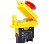 KEDU KJD17B Interrupteur électromagnétique industriel à 5 broches 120 V/16 A étanche Interrupteur à bouton-poussoir marche/arrêt Interrupteur d'arrêt d'urgence pour outils électriques meuleuse machine