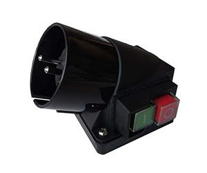 Kedu KOA5L Interrupteur à bouton poussoir avec prise européenne pour machines-outils, commutateurs électromagnétiques avec protection contre les coupures de courant et sous tension 2P+E 16 A 250 V