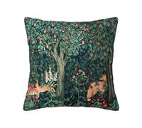 Keebik William Morris Housse de Coussin décorative en Velours Doux Motif lièvres et lièvres pour extérieur, lit, canapé, Voiture, 45,7 x 45,7 cm