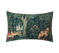Keebik William Morris Housse de Coussin Douce Motif Renard lièvres et forêt Florale pour extérieur, décoration d'intérieur, Salon, lit, canapé, Voiture, 30,5 x 50,8 cm