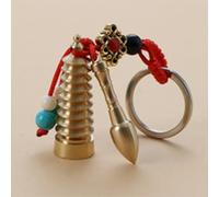 Keechchain goldone, porte-clés de - Porte-clés en cuivre avec cinq empereurs de pièces,Chinese Knot Napsel Apportez-vous bon et, décor de festival de nouvel an printemps