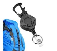 Keechchain rétractable câble en acier - Clip de carabinateur lourd | Subpict Badge Holder avec ressort intégré, capacité de charge 60G pour clés, cartes d'identité, travail, voyage, sport d'abeille