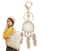 Keechchains Dream Catcher, porte-clés de chasse aux rêves,Dream Catcher Car Key Pendentif avec strass - Fashion Charm, ornement chanceux pour femmes et filles, Blanc, riferimento alla