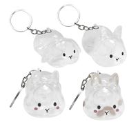 Keechhain Pour Le Porte De Cheveux - Tour De Cape De Compagnie | Bouteille De Stockage De 4 Pièces Cats | Aimant Pendentif Commémoratif | Clear Container Bunny Shape For Friend