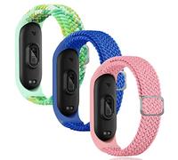 Keecuty Bracelet Compatible avec Xiaomi Mi Band 6,Nylon Braided Stretch Solo Loop Bracelets Montre, Sport Remplacement Sangle pour Xiaomi Mi Band 6/5/4/3 pour Femmes Hommes