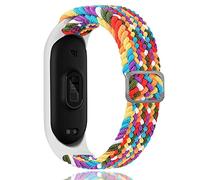 Keecuty Bracelet Compatible avec Xiaomi Mi Band 6,Nylon Braided Stretch Solo Loop Bracelets Montre, Sport Remplacement Sangle pour Xiaomi Mi Band 6/5/4/3 pour Femmes Hommes
