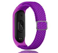 Keecuty KeecutyBracelet Compatible avec Xiaomi Mi Band 6,Nylon Braided Stretch Solo Loop Bracelets Montre, Sport Remplacement Sangle pour Xiaomi Mi Band 6/5/4/3 pour Femmes Hommes(Violet)