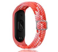 KeecutyBracelet Compatible avec Xiaomi Mi Band 6,Nylon Braided Stretch Solo Loop Bracelets Montre, Sport Remplacement Sangle pour Xiaomi Mi Band 6/5/4/3 pour Femmes Hommes (Mélanger rose)