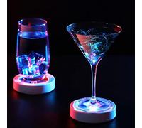 KEEDA 4 sous-verres LED pour boissons, sous-verres lumineux rechargeables par USB pour cocktail, bière, boisson, verre à vin, tapis lumineux pour la maison, fête, mariage, bar, club (lumière coquille