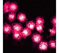 KEEDA Guirlande Lumineuse Solaire, 20 LED Fleur Rose Étanche Eclairage d'ambiance Exterieur, Lumières Décorative pour Patio Jardin Mariage Noël Fête (Rose)