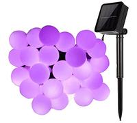 KEEDA Guirlande Lumineuses Solaire, 50 LED Boule Lumières Solaire Décoratives，Luminaire Extérieur, Lumières Chaines de Noël,Solaire Extérieure de Lampe (Violet)