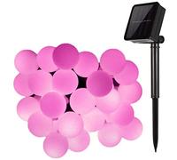 KEEDA Guirlande Solaire 50LED Boules String Lights Guirlande Lumineuse Extérieure Noël d'éclairage pour décorer Le Jardin,Patio,Mariage,Party(Rose)