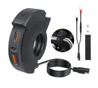 KEEDIN Chargeur USB pour moto, 30 W USB-C PD + 18 W QC3.0, chargeur rapide ultra fin étanche à double port (type C et USB-A), adaptateur SAE vers USB pour GPS, compatible avec chargeur USB de voiture