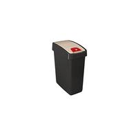 keeeper Poubelle rectangulaire à couvercle basculant 25 litres – Blanc