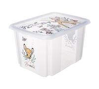 keeeper Bambi Boîte de Rangement avec Couvercle, Pivotante et Empilable, Pour Enfants, 30 L, Karolina, Transparent