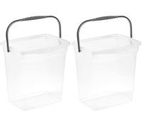 keeeper Boîte à lessive, 6 l, Grande ouverture du couvercle, Anse pour le transport, 18 x 23 x 24 cm, wim, Nature (Transparent) (Lot de 2)