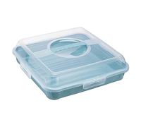 keeeper Boîte à Sandwichs, Gâteaux et Muffins, polypropylène, Carré, Enrico, Nordic Blue (bleu), 34,5 x 34,5 x 10,5