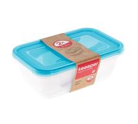 keeeper boîte de conservation "fredo fresh" 3,3 litres rectangulaire bleu transparent 2 pièces
