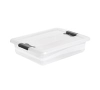 keeeper Boîte de rangement avec couvercle et fermeture coulissante, 39,5 x 29,5 x 9,5 cm, 7 l, Cornelia, Transparent