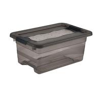 keeeper Boîte de Rangement avec Couvercle et Fermeture Coulissante, 4 L, Transparent, Crystal Grey