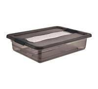 keeeper Boîte de Rangement avec Couvercle et Fermeture Coulissante, 7 L, Transparent, Crystal Grey