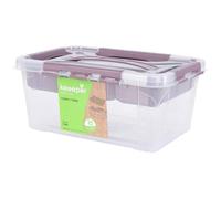 keeeper Boîte de Rangement avec Couvercle et Insert, 29 x 19 x 12,4 cm, 4,2 L, Hubert+Hilda, Transparent/Taupe