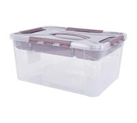 keeeper Boîte de Rangement avec Couvercle et Insert, 39 x 29 x 18 cm, 15,3 L, Hubert+Hilda, Transparent/Taupe