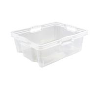 Keeeper Boîte de rangement Franz – poignées intégrées, 43×35×15 cm, 16 L, transparent