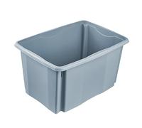 keeeper Boîte de Rangement avec Système d’Empilage, 54,5 x 39 x 29,5 cm, 45 L, Emil Eco Line, Eco Grey