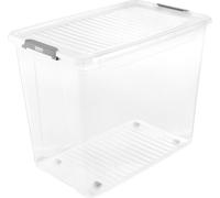 keeeper boîte de rangement "leo" 74 litres transparent