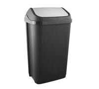 Poubelle plastique à couvercle basculant 50 litres - Gris Foncé