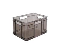 keeeper Boîte de transport avec poignées, Euro-Box M, 16 l, 35 x 27 x 22 cm, Bruno, Gris crystal (Transparent)