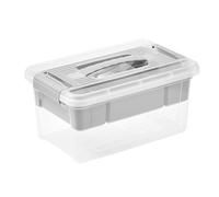 keeeper Boîte d'organisation, 5 l, Poignée confortable, Clips pratiques, Insert amovible, Boîte de rangement, 19 x 29 x 14 cm, henri, Nordic Grey (Gris)