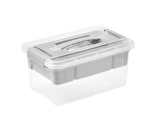 keeeper Boîte d'organisation, 5 l, Poignée confortable, Clips pratiques, Insert amovible, Boîte de rangement, 19 x 29 x 14 cm, henri, Nordic Grey (Gris)
