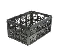 keeeper Boîte Pliante Robuste Ida, Plastique Résistante (PP), 32 l, 48 x 35 x 23 cm, Ida, Noir