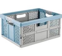 Keeeper Casier Pliant Professionnel avec Poignées Souples, 48,5 x 35 x 23,5 cm, 32 l, Lea, Nordic Blue