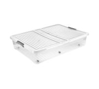 keeeper boîte sous le lit Léo ; 53L, Nature (Transparent)