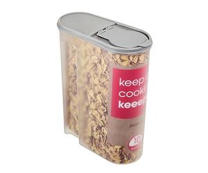 keeeper Boîte Verseuse Jean Pour les Produits Secs, Couvercle à Clapet, 5 L, Polypropylène, 24 x 11,5 x 30,5 cm, Nordic Grey