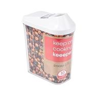 keeeper Boîte Verseuse pour provisions sèches, Couvercle doseur réglable en continu, plastique sans BPA, 750 ml, 10,5 x 5,5 x 17 cm, Paola, Blanc