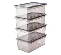 keeeper Boîtes de rangement Bea – Système Air Control, lot de 4, 4×5,6 L, transparent