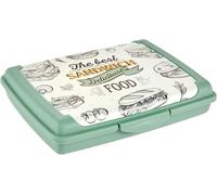 Keeeper Boîte Pratique pour le Repas, Boîte à Sandwich/ Lunchbox, 17 x 13 x 3,5 cm, Design Sandwich, Carla Mini, Nordic Green