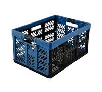 keeeper Caisse Pliante Professionnelle solide avec poignées Soft-Touch, 45 l, Ben, Eco Blue (Bleu), 54x37x28