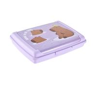 keeeper carla Handliche Box für Essen, 0,5 l, Mini, 17 x 13 x 3,5 cm, Brotdose/Lunchbox, Design: Capybara, Violett (Soft Purple)
