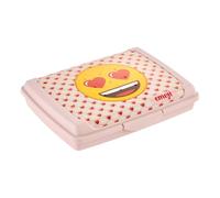 keeeper carla Handliche Box für Essen, 0,5 l, Mini, 17 x 13 x 3,5 cm, Brotdose/Lunchbox, Design: Emoji Hearts, Nordic Pink