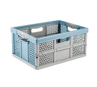 Keeeper Casier Pliant Professionnel avec Poignées Souples, 48,5 x 35 x 23,5 cm, 32 l, Lea, Nordic Blue