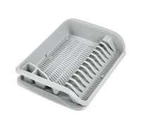 keeeper Égouttoir à Vaisselle avec Bac d'Égouttement, Plastique , 39,5 x 29,5 x 8 cm, Pierre, Nordic Grey