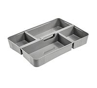keeeper Insert pour boîte de rangement lisa, 17 x 13 x 3, Insert avec Différents Compartiments, Gris clair